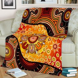 Amazing Aussie Australia Aboriginal Dot Painting Art Style Blanket