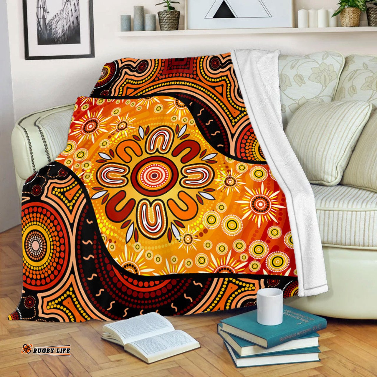 Amazing Aussie Australia Aboriginal Dot Painting Art Style Blanket