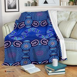 ABoriginal Premium Blanket Boomerangs And Dot Painting Art Ver02