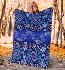 ABoriginal Premium Blanket Boomerangs And Dot Painting Art Ver02