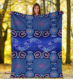 ABoriginal Premium Blanket Boomerangs And Dot Painting Art Ver02