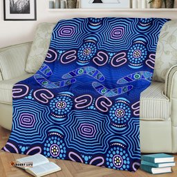 ABoriginal Premium Blanket Boomerangs And Dot Painting Art Ver02