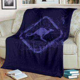 Premium Blanket Kangaroo Blanket Grunge Kangaroo Sign