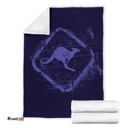 Premium Blanket Kangaroo Blanket Grunge Kangaroo Sign