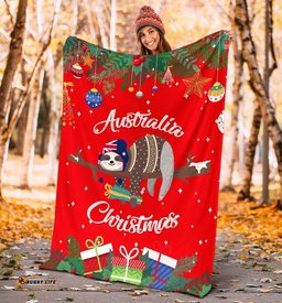 Christmas Australia Premium Blanket Red Merry Christmas