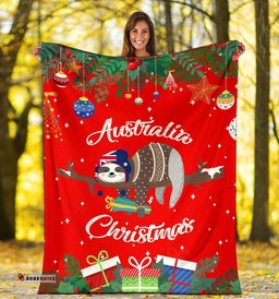 Christmas Australia Premium Blanket Red Merry Christmas