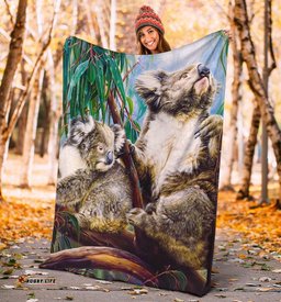 Premium Blanket Koala And Joey Blanket 3D Art