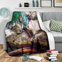 Premium Blanket Koala And Joey Blanket 3D Art
