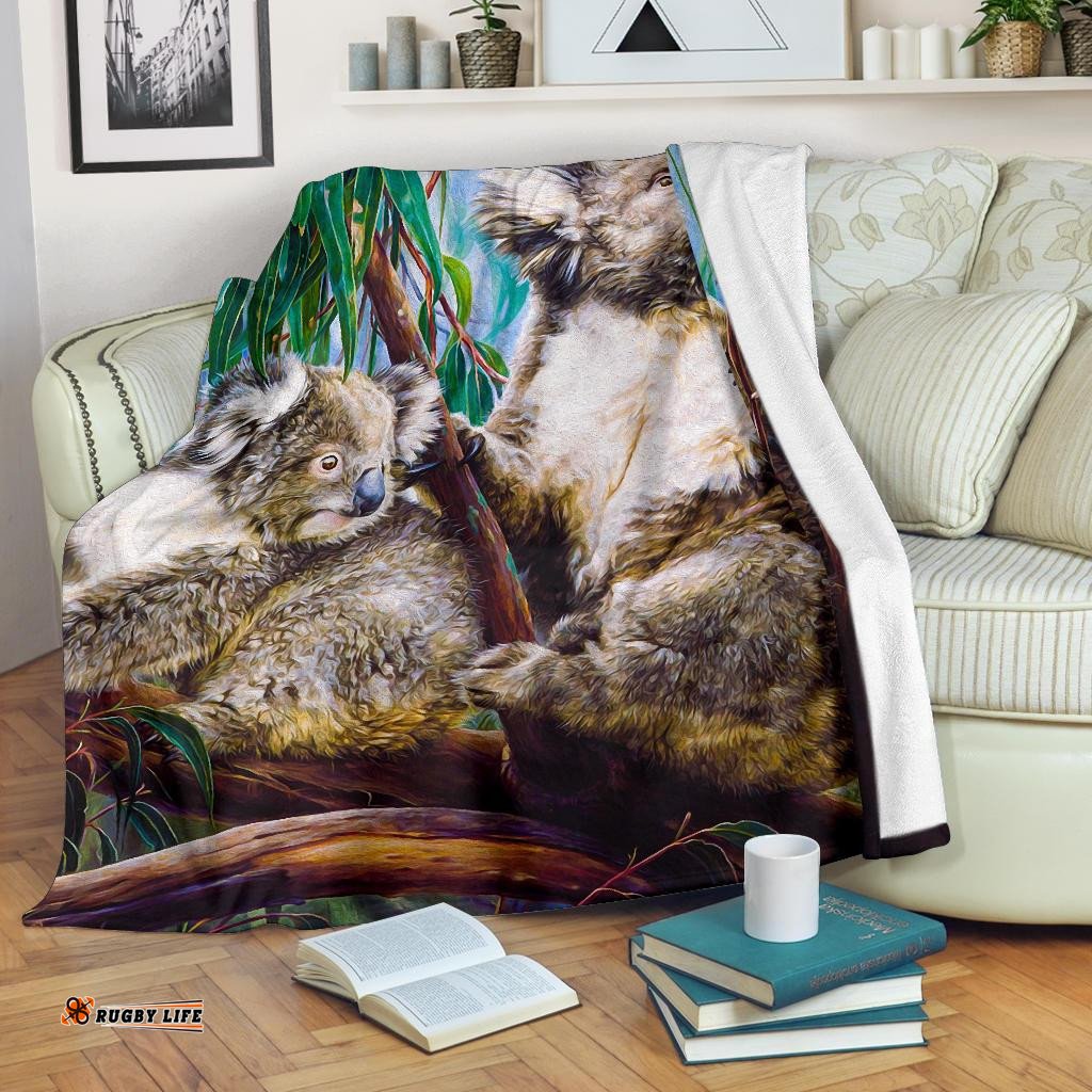 Premium Blanket Koala And Joey Blanket 3D Art