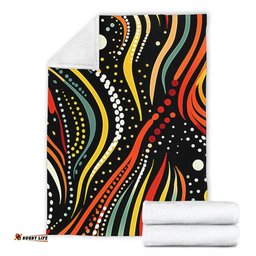 Australia Aboriginal Blanket - Traditional Australian Aboriginal Native Design (Black) Blanket