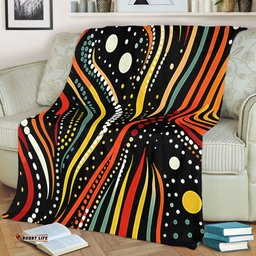Australia Aboriginal Blanket - Traditional Australian Aboriginal Native Design (Black) Blanket