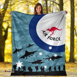 Amazing Aussie Australia Air Force (Blue) Kangaroo Blanket
