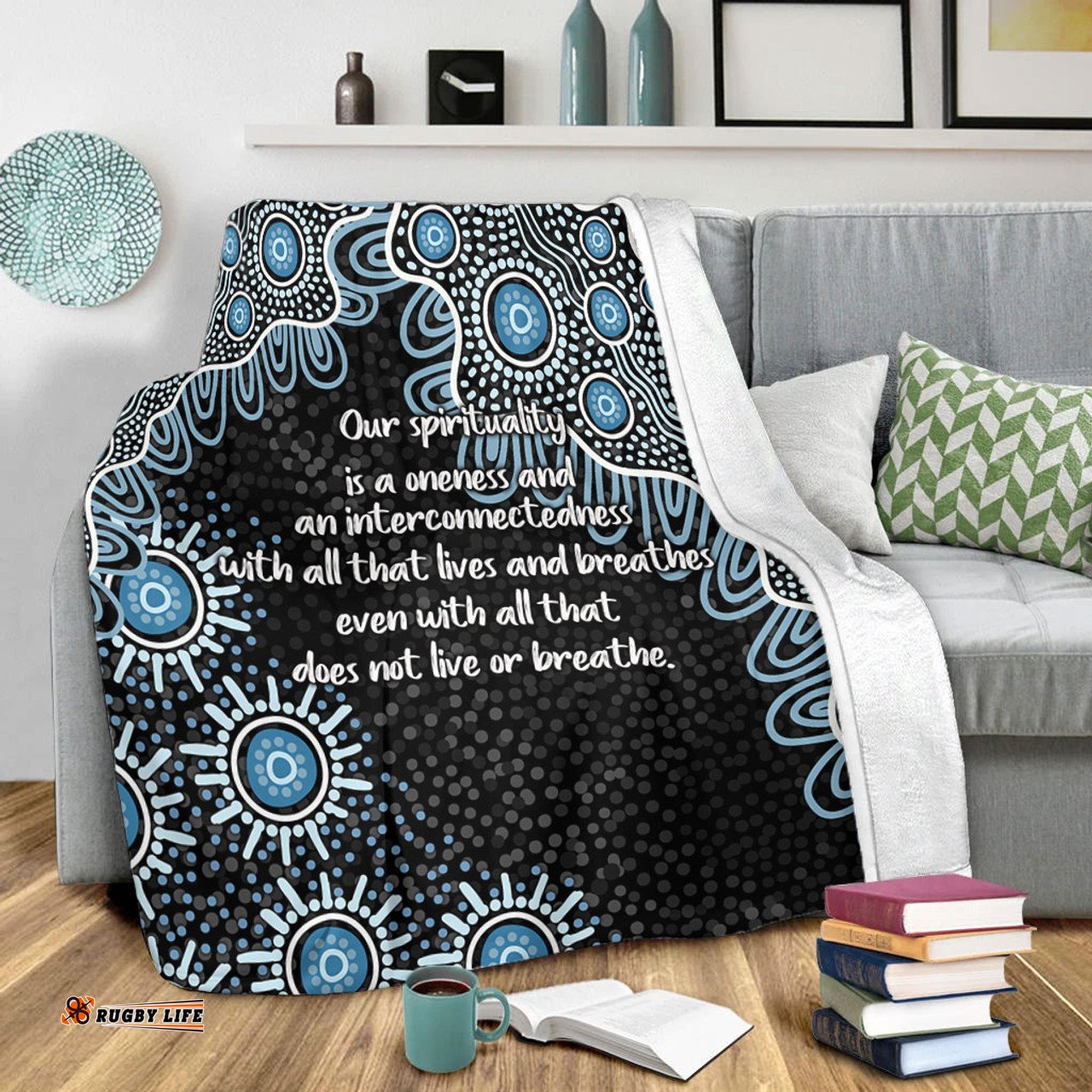 Australia Aboriginal Blanket - The More You Know The Less You Need Blue Blanket