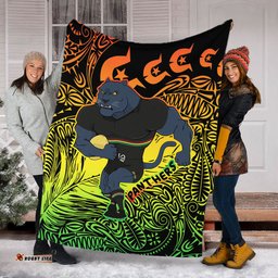 Penrith Panthers Torres Strait Islands Blanket - Torres Strait Islanders Patterns with Penrith Panthers Blanket