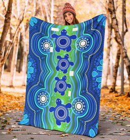Aboriginal Premium Blanket Aboriginal Turtle Family