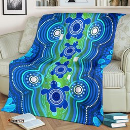 Aboriginal Premium Blanket Aboriginal Turtle Family