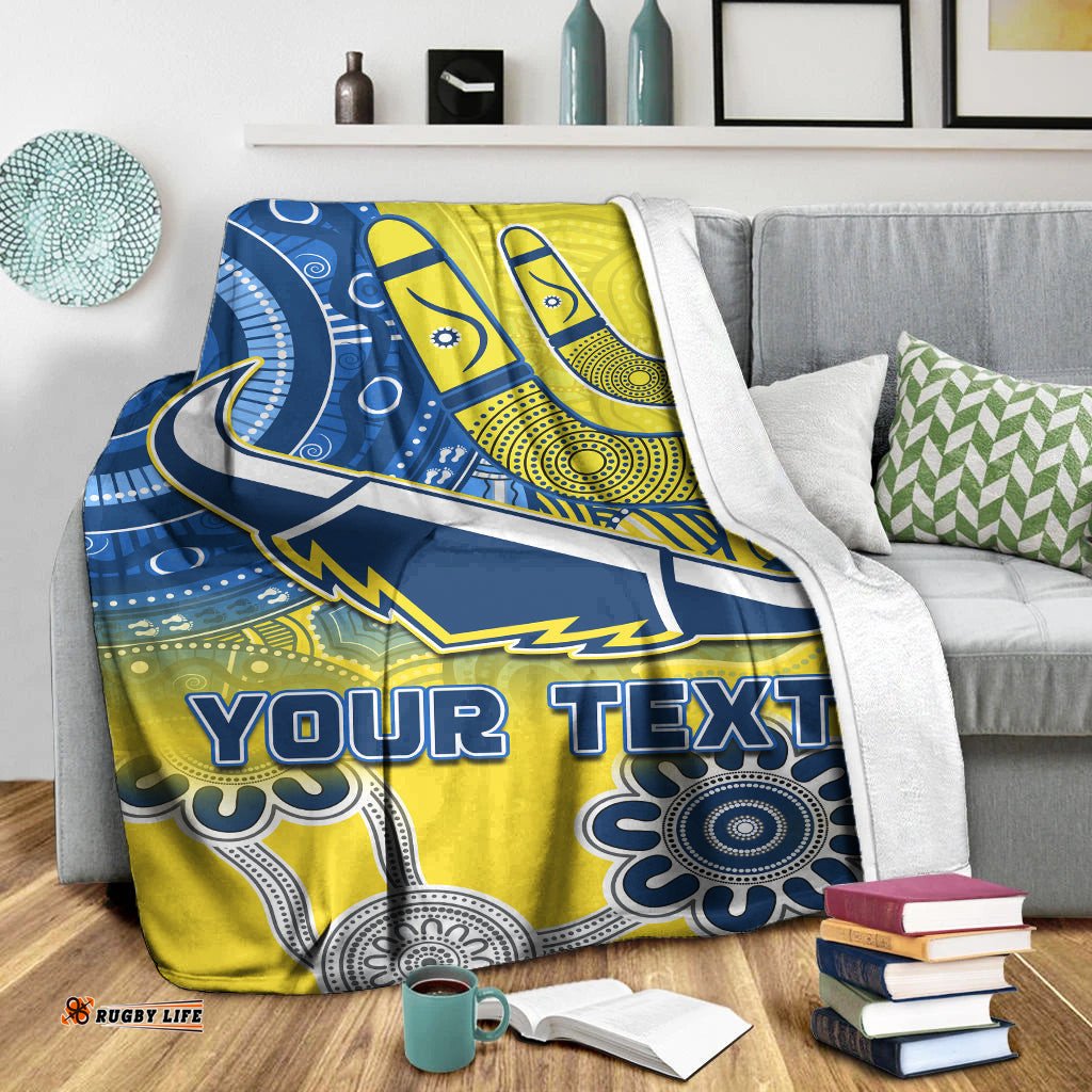 Custom Personalised Cowboys Rugby Premium Blanket Aboriginal Boomerang Go Premiers North Queensland
