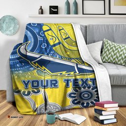 Custom Personalised Cowboys Rugby Premium Blanket Aboriginal Boomerang Go Premiers North Queensland