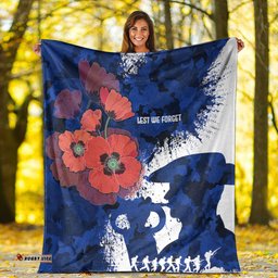 vibehoodie blanket anzac day silhouette soldier premium blanket