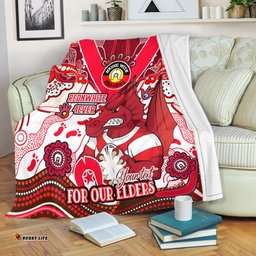 Amazing Aussie St. George Illawarra Dragons Naidoc Week Custom For Our Elders Home Jersey Blanket