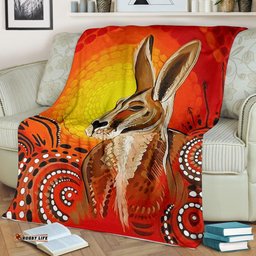 Amazing Aussie Australia Kangaroo Aboriginal Inspired Patterns Blanket