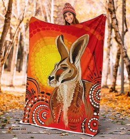 Amazing Aussie Australia Kangaroo Aboriginal Inspired Patterns Blanket