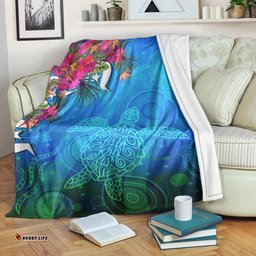 Amazing Aussie Australia Torres Strait Blue Sea With Hibiscus Blanket