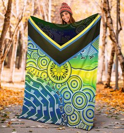 Aboriginal Premium Blanket Dot Painting Indigenous Circle Patterns