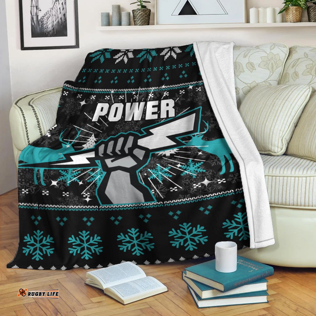 Port Adelaide Blanket Christmas Ugly Style