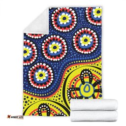 Amazing Aussie Australia A Bright And Colorful Background With Aboriginal Inspired Dot Art Blanket