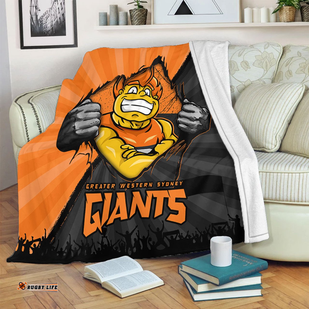 Amazing Aussie GWS GIANTS Breaking Through Fan Design Blanket