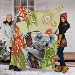 Amazing Aussie Australia Aboriginal Art Painting With Koala And Gumtree Blanket