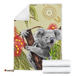 Amazing Aussie Australia Aboriginal Art Painting With Koala And Gumtree Blanket