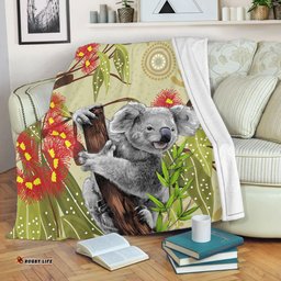 Amazing Aussie Australia Aboriginal Art Painting With Koala And Gumtree Blanket