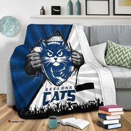 Amazing Aussie Geelong Cats Breaking Through Fan Design Blanket