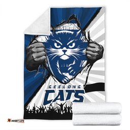 Amazing Aussie Geelong Cats Breaking Through Fan Design Blanket