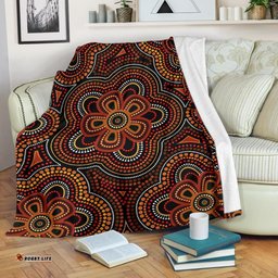 ABoriginal Premium Blanket Aboriginal Dot Painting Flowers Style Ver02