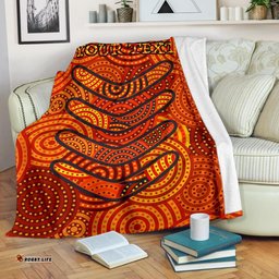 Aboriginal Personalised Premium Blanket Aboriginal Boomerangs And Dot Circle