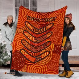 Aboriginal Personalised Premium Blanket Aboriginal Boomerangs And Dot Circle