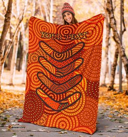 Aboriginal Personalised Premium Blanket Aboriginal Boomerangs And Dot Circle