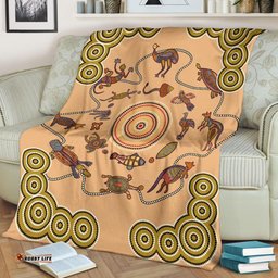 Amazing Aussie Australia Aboriginal Inspired Dot Painting Australian Animals Blanket