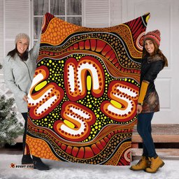 Amazing Aussie Australia Aboriginal Artwork Illustration With Dot Art Blanket