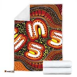 Amazing Aussie Australia Aboriginal Artwork Illustration With Dot Art Blanket