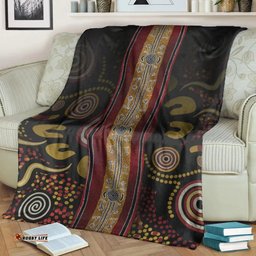 Amazing Aussie Australia Aboriginal Inspired Dot Panting Art Stripe Lines Blanket