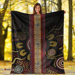 Amazing Aussie Australia Aboriginal Inspired Dot Panting Art Stripe Lines Blanket