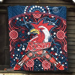 Roosters Rugby Premium Blanket Boomerang Indigenous Dots