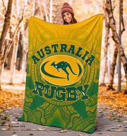 Aboriginal Premium Blanket, Australia Rugby and Coat Of Arms Ver02