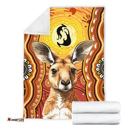 Amazing Aussie Australia Aboriginal Kangaroo Dreaming With Dot Art Blanket
