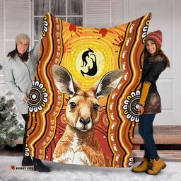 Amazing Aussie Australia Aboriginal Kangaroo Dreaming With Dot Art Blanket