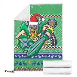 Canberra Raiders Premium Blanket - Australia Ugly Xmas With Aboriginal Patterns For Die Hard Fans